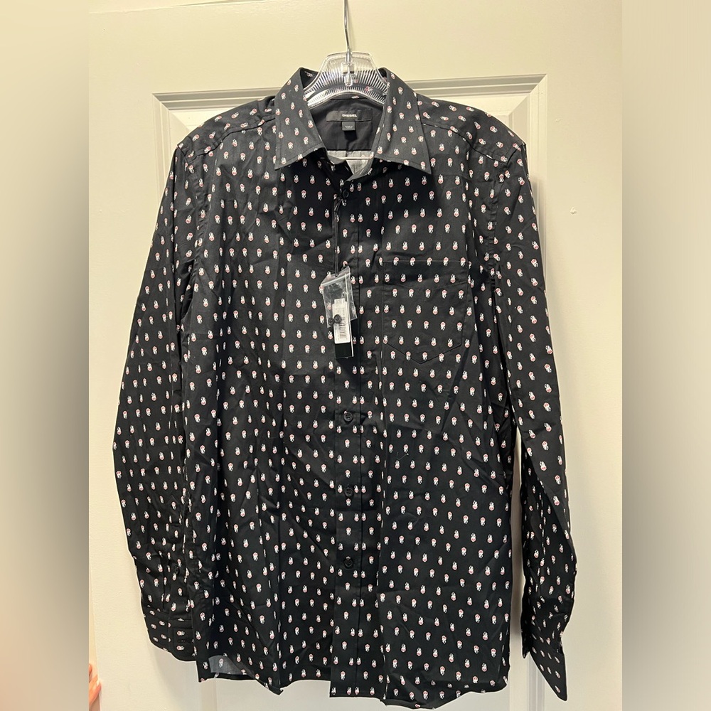Diesel men’s button down with skull pattern